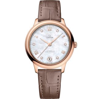 Omega De Ville Prestige 34 mm, or Sedna™ sur bracelet en cuir 434.53.34.20.55.001