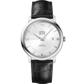 Omega De Ville Prestige 39,5 mm, acier sur bracelet en cuir 424.13.40.20.02.001