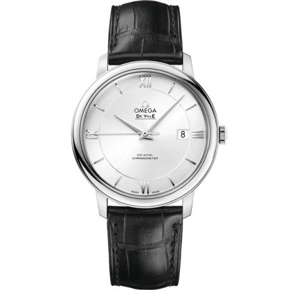 Omega De Ville Prestige 39,5 mm, acier sur bracelet en cuir 424.13.40.20.02.001