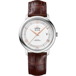 Omega De Ville Prestige 39,5 mm, acier sur bracelet en cuir 424.13.40.20.02.002