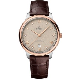 Omega De Ville Prestige 40 mm, acier - or « Sedna™ » sur bracelet en cuir 434.23.40.20.59.001