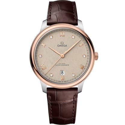 Omega De Ville Prestige 40 mm, acier - or « Sedna™ » sur bracelet en cuir 434.23.40.20.59.001