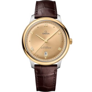 Omega De Ville Prestige 40 mm, acier - or jaune sur bracelet en cuir 434.23.40.20.08.001