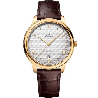 Omega De Ville Prestige 40 mm, or jaune sur bracelet en cuir 434.53.40.20.02.002