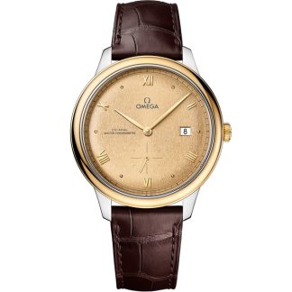 Omega De Ville Prestige 41 mm, acier - or jaune sur bracelet en cuir 434.23.41.20.08.001