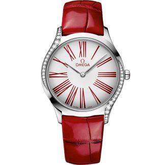 Omega De Ville Trésor 36 mm, acier sur bracelet en cuir 428.18.36.60.04.002