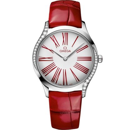 Omega De Ville Trésor 36 mm, acier sur bracelet en cuir 428.18.36.60.04.002