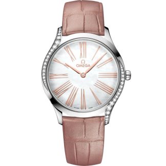 Omega De Ville Trésor 36 mm, acier sur bracelet en cuir 428.18.36.60.05.002