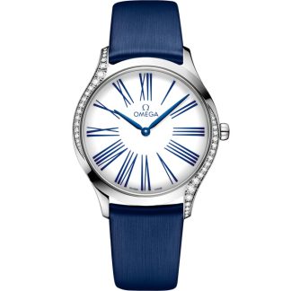 Omega De Ville Trésor 36 mm, acier sur bracelet tissu 428.17.36.60.04.001