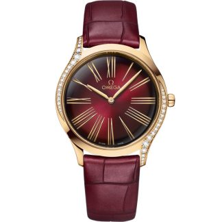 Omega De Ville Trésor 36 mm, or Moonshine™ sur bracelet en cuir 428.58.36.60.11.001