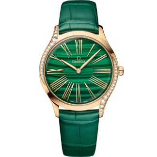 Omega De Ville Trésor 36 mm, or Moonshine™ sur bracelet en cuir 428.58.36.60.99.001