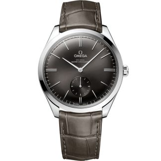 Omega De Ville Trésor 40 mm, acier sur bracelet en cuir 435.13.40.21.06.001