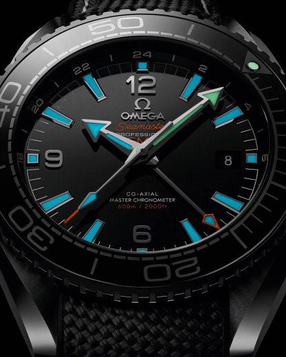 Omega Deep Black Seamaster Planet Ocean 600M 45,5 mm, céramique noire sur bracelet caoutchouc 215.92.46.22.01.001 – Image 3