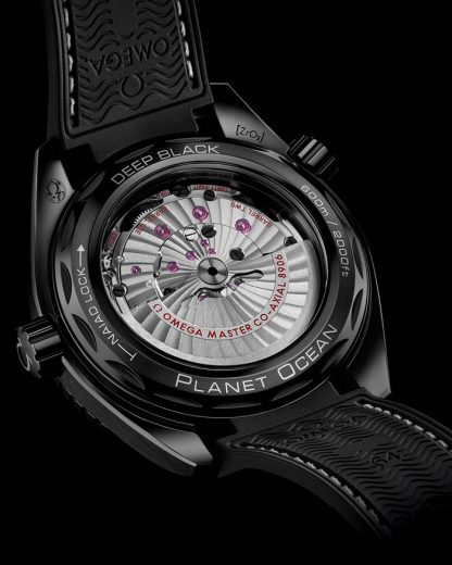 Omega Deep Black Seamaster Planet Ocean 600M 45,5 mm, céramique noire sur bracelet caoutchouc 215.92.46.22.01.001 – Image 4