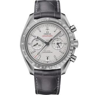 Omega Grey Side of the Moon Speedmaster Dark Side of the Moon 44,25 mm, céramique grise sur bracelet en cuir avec boucle déployante 311.93.44.51.99.002