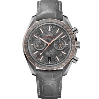 Omega Meteorite Speedmaster Dark Side of the Moon 44,25 mm, céramique grise sur bracelet en cuir avec boucle déployante 311.63.44.51.99.001