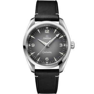 Omega Nouveauté Seamaster Railmaster 38 mm, acier sur bracelet en cuir 235.12.38.20.06.001