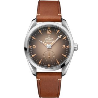Omega Nouveauté Seamaster Railmaster 38 mm, acier sur bracelet en cuir 235.12.38.20.13.001