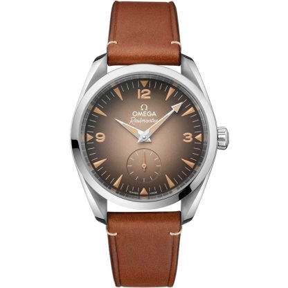 Omega Nouveauté Seamaster Railmaster 38 mm, acier sur bracelet en cuir 235.12.38.20.13.001