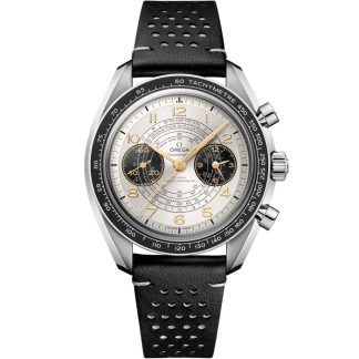 Omega Paris 2024 Speedmaster Chronoscope 43 mm, acier sur bracelet en cuir 522.32.43.51.02.001