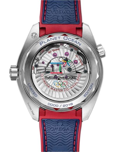 Omega «Pyeongchang 2018» Édition Limitée Seamaster Planet Ocean 600M 43,5 mm, acier sur bracelet caoutchouc 522.32.44.21.03.001 – Image 2