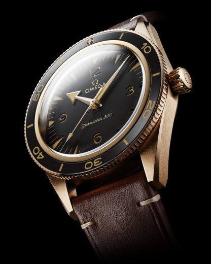 Omega Seamaster 300 41 mm, Bronze gold sur bracelet en cuir 234.92.41.21.10.001 – Image 3