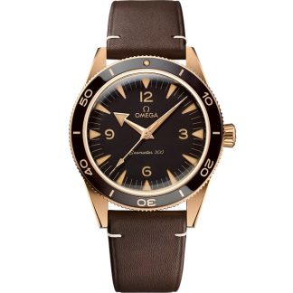 Omega Seamaster 300 41 mm, Bronze gold sur bracelet en cuir 234.92.41.21.10.001