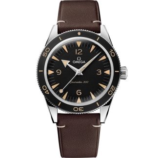 Omega Seamaster 300 41 mm, acier sur bracelet en cuir 234.32.41.21.01.001