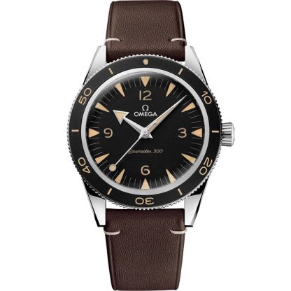 Omega Seamaster 300 41 mm, acier sur bracelet en cuir 234.32.41.21.01.001