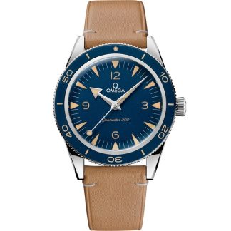 Omega Seamaster 300 41 mm, acier sur bracelet en cuir 234.32.41.21.03.001