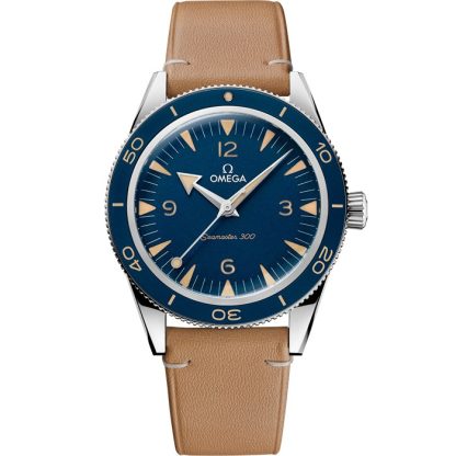 Omega Seamaster 300 41 mm, acier sur bracelet en cuir 234.32.41.21.03.001