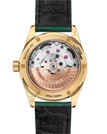 Omega Seamaster 300 41 mm, or jaune sur bracelet en cuir 234.63.41.21.99.001 – Image 2