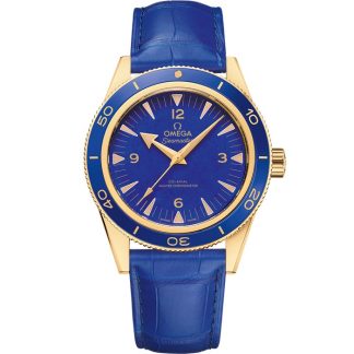 Omega Seamaster 300 41 mm, or jaune sur bracelet en cuir 234.63.41.21.99.002