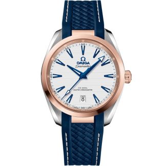 Omega Seamaster Aqua Terra 150M 38 mm, acier - or « Sedna™ » sur bracelet caoutchouc 220.22.38.20.02.001