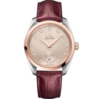 Omega Seamaster Aqua Terra 150M 38 mm, acier - or « Sedna™ » sur bracelet en cuir 220.23.38.20.59.001