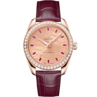 Omega Seamaster Aqua Terra 150M 38 mm, or Sedna™ sur bracelet en cuir 220.58.38.20.99.007