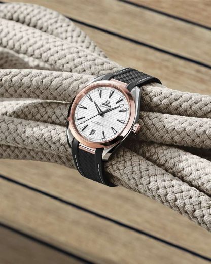 Omega Seamaster Aqua Terra 150M 41 mm, acier - or « Sedna™ » sur bracelet caoutchouc 220.22.41.21.02.001 – Image 5