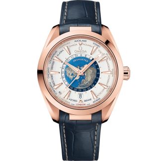 Omega Seamaster Aqua Terra 150M 43 mm, or Sedna™ sur bracelet en cuir 220.53.43.22.02.001