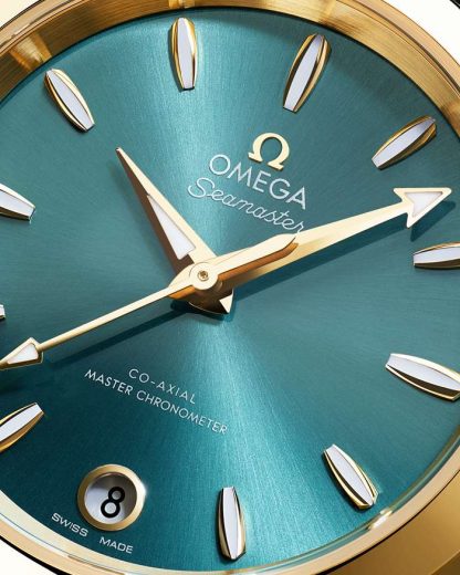 Omega Seamaster Aqua Terra Shades 34 mm, or Moonshine™ sur bracelet en cuir 220.53.34.20.10.001 – Image 3