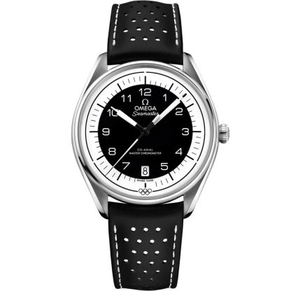 Omega Seamaster Chronométreur Officiel des Jeux Olympiques 39,5 mm, acier sur bracelet en cuir 522.32.40.20.01.003