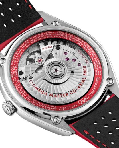 Omega Seamaster Chronométreur Officiel des Jeux Olympiques 39,5 mm, acier sur bracelet en cuir 522.32.40.20.01.004 – Image 3
