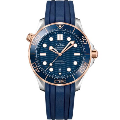 Omega Seamaster Diver 300M 42 mm, acier - or « Sedna™ » sur bracelet caoutchouc 210.22.42.20.03.002