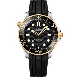 Omega Seamaster Diver 300M 42 mm, acier - or jaune sur bracelet caoutchouc 210.22.42.20.01.001