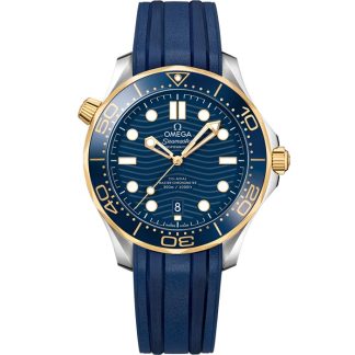 Omega Seamaster Diver 300M 42 mm, acier - or jaune sur bracelet caoutchouc 210.22.42.20.03.001