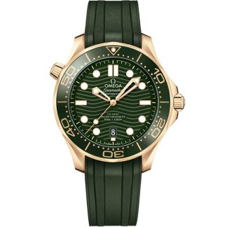 Omega Seamaster Diver 300M 42 mm, or Moonshine™ sur bracelet caoutchouc 210.62.42.20.10.001