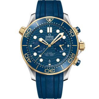 Omega Seamaster Diver 300M 44 mm, acier - or jaune sur bracelet caoutchouc 210.22.44.51.03.001