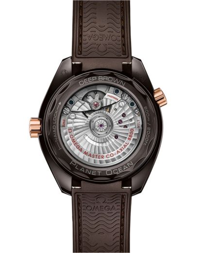 Omega Seamaster Planet Ocean 600M 39,5 mm, céramique brune sur bracelet caoutchouc 215.62.40.20.13.001 – Image 2