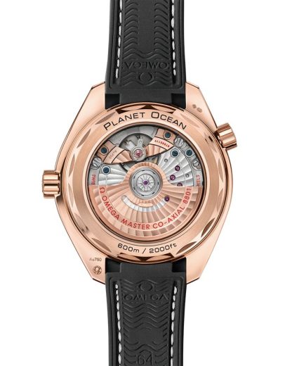 Omega Seamaster Planet Ocean 600M 39,5 mm, or Sedna™ sur bracelet en cuir doublé de caoutchouc 215.63.40.20.13.001 – Image 2