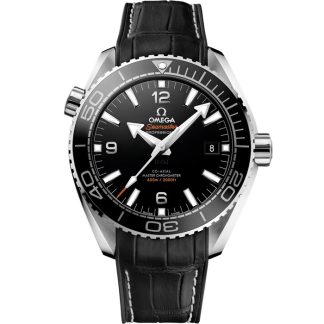 Omega Seamaster Planet Ocean 600M 43,5 mm, acier sur bracelet en cuir doublé de caoutchouc 215.33.44.21.01.001