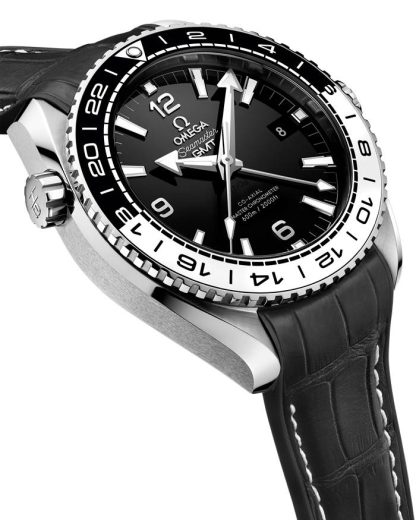 Omega Seamaster Planet Ocean 600M 43,5 mm, acier sur bracelet en cuir doublé de caoutchouc 215.33.44.22.01.001 – Image 3